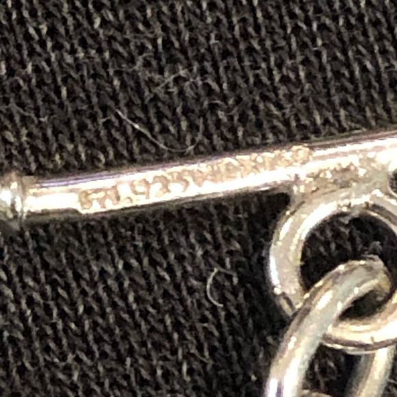 TAXCO Sterling Silver Red Jasper Heart Charm Rolo Bracelet - Picture 4 of 5